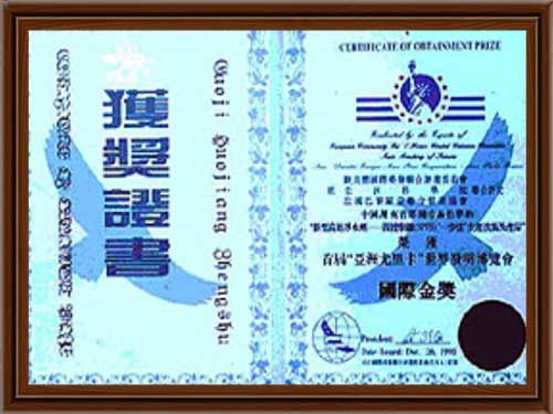 获奖证书